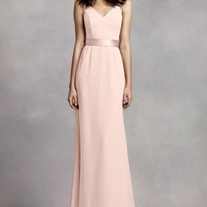 Vera Wang Blush Crepe Gown Open Back Dress size 2
